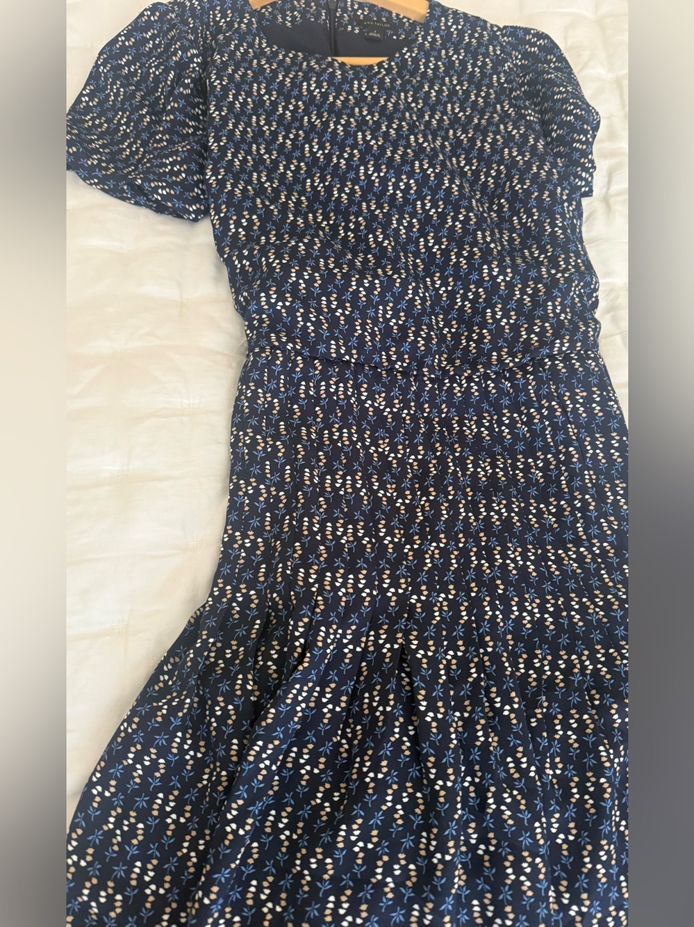Ann Taylor Navy Floral Shift Dress